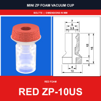 Red ZP-10US - Mini ZP Foam Vacuum Suction Cups | Black & Red Foam