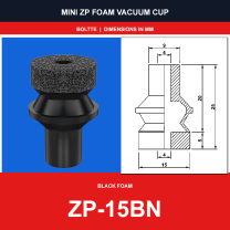 ZP-15BN - Mini ZP Foam Vacuum Suction Cups | Black & Red Foam