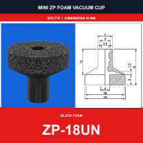 ZP-18UN - Mini ZP Foam Vacuum Suction Cups | Black & Red Foam