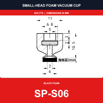 Small-Head Black Foam Vacuum Suction Cups | SP, DP & MP product range