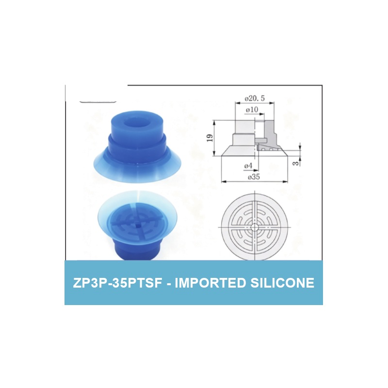 ZP3P-35PTSF - Imported Silicone - ZP3P Bag Opening Vacuum Suction Cups & Fittings