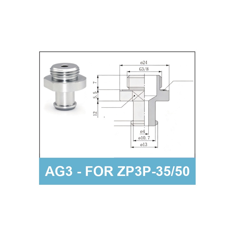 AG3 (for ZP3P-35/50) - ZP3P Bag Opening Vacuum Suction Cups & Fittings