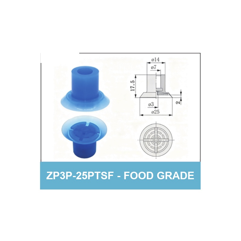 ZP3P-25PTSF - Food Grade - ZP3P Bag Opening Vacuum Suction Cups & Fittings