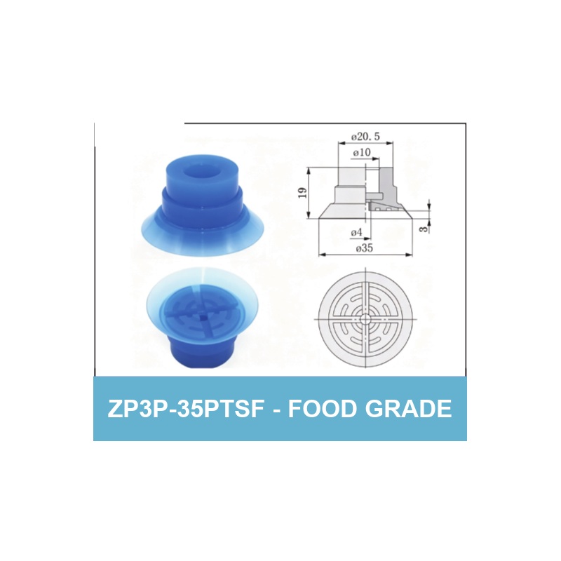 ZP3P-35PTSF - Food Grade - ZP3P Bag Opening Vacuum Suction Cups & Fittings