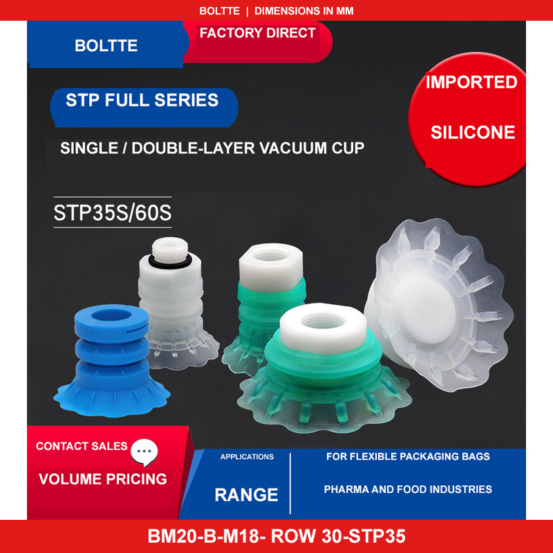 BM20-B-M18- Row 30-STP35 - STP35/STP60 Bag Opening Vacuum Suction Cup Assemblies