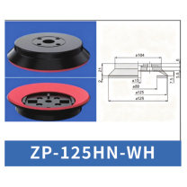 Red ZP-125HN-WH - ZP HN/HS Foam Vacuum Suction Cups