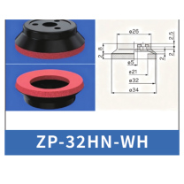 Red ZP-32HN-WH - ZP HN/HS Foam Vacuum Suction Cups