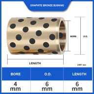 BOLTTE Graphite Bronze Self-Lubricating Bushings - 4-15 mm Bore