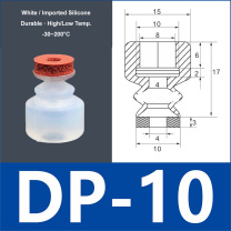 DP-10 white silicone vacuum suction cup with red foam pad, 8 mm mounting hole