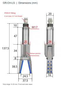 GR CH LG dimensions