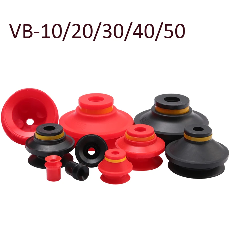 10PCS Vacuum Sucker VB-10 20 30 40 50 Industrial Vacuum Chuck Manipulator Accessories VMECA Series Red Black Suction Cups-BOLTTE