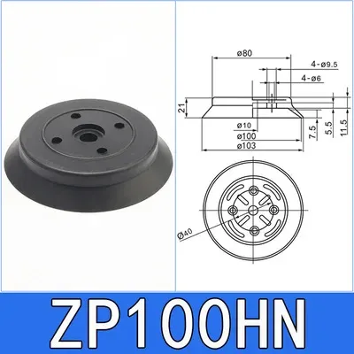 Manipulator Vacuum Sucker Chuck Single Layer ZPT-H40/50/63/80/100/125 Suction Cup Industrial Heavy Duty Pneumatic Black White-BOLTTE