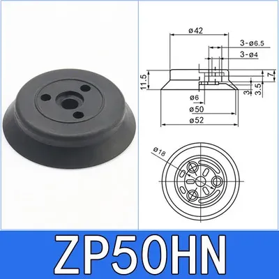 Manipulator Vacuum Sucker Chuck Single Layer ZPT-H40/50/63/80/100/125 Suction Cup Industrial Heavy Duty Pneumatic Black White-BOLTTE