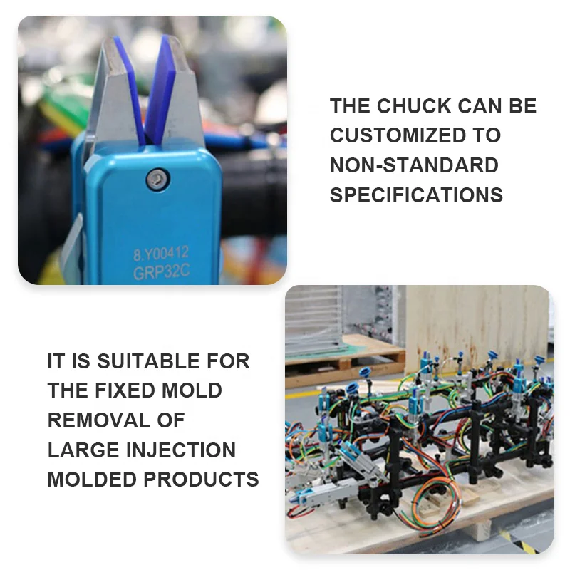 CRG Aluminum Alloy Finger Grip Gate Clamp with Silver Color and Powerful Clamping Force System for Mechanical Arm EOAT Accessory