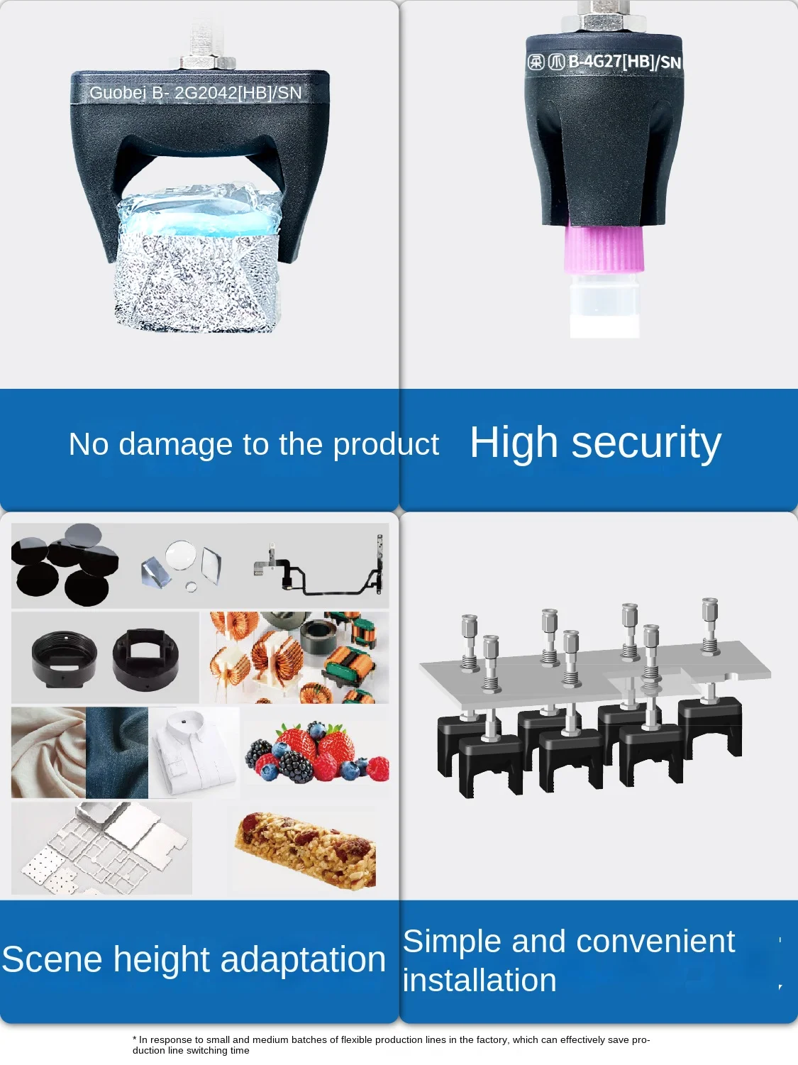 BM-F21413[PB] Soft Touch Claw Flexible Gripper High Temperature Injection Molding Machine Fixture Wear-Resistant Rubber Product