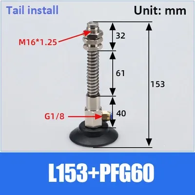 5Pcs PF/PA/PFG-60 Vacuum Suction Cup Manipulator Accessories Bracket Nitrile Rubber Vacuum Sucker Chuck Fittings Pneumatic-BOLTTE