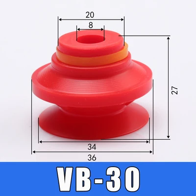 10PCS Vacuum Sucker VB-10 20 30 40 50 Industrial Vacuum Chuck Manipulator Accessories VMECA Series Red Black Suction Cups-BOLTTE