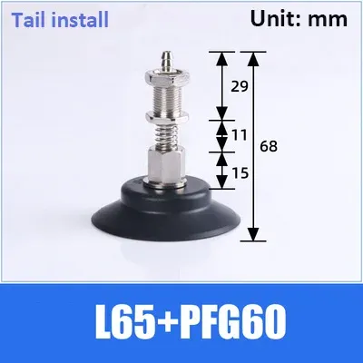 5Pcs PF/PA/PFG-60 Vacuum Suction Cup Manipulator Accessories Bracket Nitrile Rubber Vacuum Sucker Chuck Fittings Pneumatic-BOLTTE