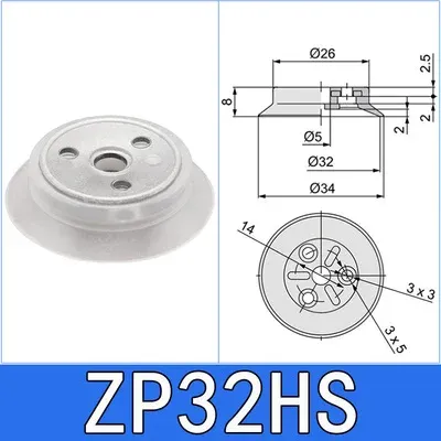 Manipulator Vacuum Sucker Chuck Single Layer ZPT-H40/50/63/80/100/125 Suction Cup Industrial Heavy Duty Pneumatic Black White-BOLTTE