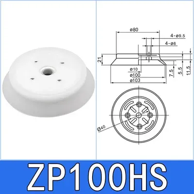 Manipulator Vacuum Sucker Chuck Single Layer ZPT-H40/50/63/80/100/125 Suction Cup Industrial Heavy Duty Pneumatic Black White-BOLTTE