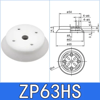 Manipulator Vacuum Sucker Chuck Single Layer ZPT-H40/50/63/80/100/125 Suction Cup Industrial Heavy Duty Pneumatic Black White-BOLTTE