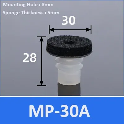 5pcs Red Black Sponge Rough Surface Vacuum Chuck Sucker Mirror Seamless Silicone MP-30 40 50 Suction Cups-BOLTTE