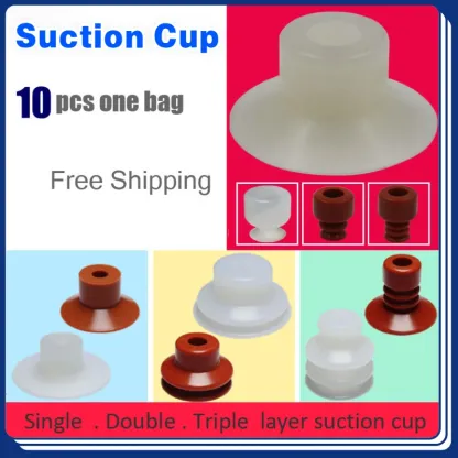 10pcs Vacuum Chuck Pneumatic Components MP BT Industrial Silicone Strong Suction Cups Nozzle Large Head Red White Triple Layer-BOLTTE