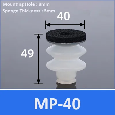 5pcs Red Black Sponge Rough Surface Vacuum Chuck Sucker Mirror Seamless Silicone MP-30 40 50 Suction Cups-BOLTTE