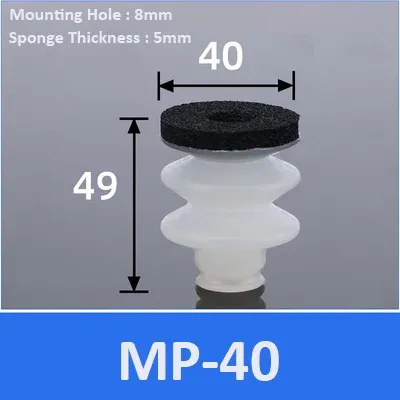 5pcs Red Black Sponge Rough Surface Vacuum Chuck Sucker Mirror Seamless Silicone MP-30 40 50 Suction Cups-BOLTTE