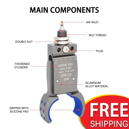 Robotic Bottle Embryo Clamp with Detection Sensor Special-Shaped Pneumatic Clamp for Pipeline Fittings