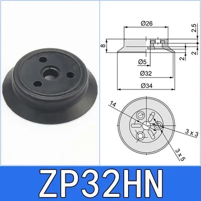 Manipulator Vacuum Sucker Chuck Single Layer ZPT-H40/50/63/80/100/125 Suction Cup Industrial Heavy Duty Pneumatic Black White-BOLTTE