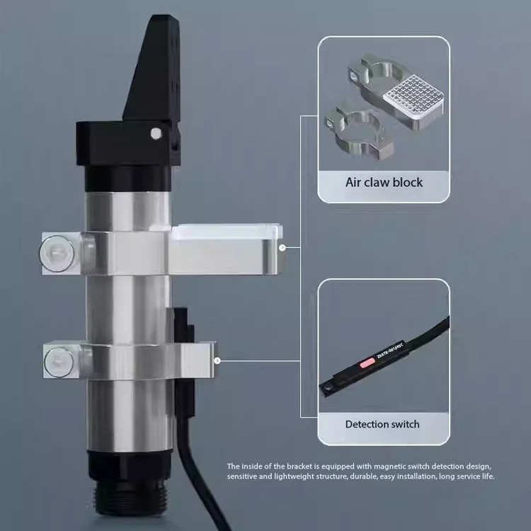 Dial Single Finger Operation Oblique Pneumatic Clamp DOFR20-95 Metal Actuator Robot Gimatic
