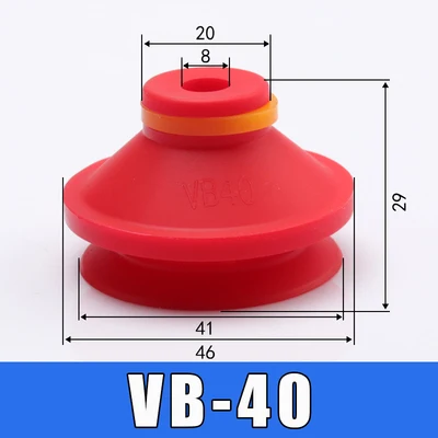 10PCS Vacuum Sucker VB-10 20 30 40 50 Industrial Vacuum Chuck Manipulator Accessories VMECA Series Red Black Suction Cups-BOLTTE