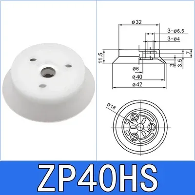 Manipulator Vacuum Sucker Chuck Single Layer ZPT-H40/50/63/80/100/125 Suction Cup Industrial Heavy Duty Pneumatic Black White-BOLTTE