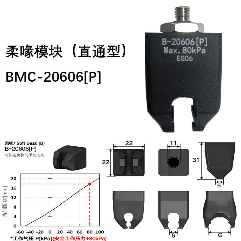 BMC-21413[P] Accessory for Injection Molding Machines Soft Touch Flexible Daquan Rubber Gripper Manipulator Soft Claw
