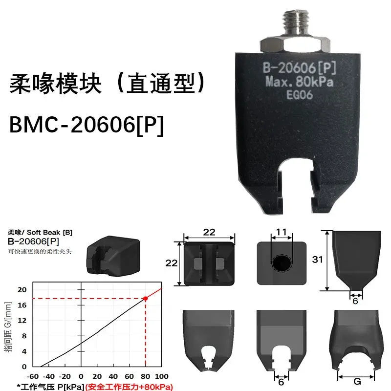 BMC-21413[P] Accessory for Injection Molding Machines Soft Touch Flexible Daquan Rubber Gripper Manipulator Soft Claw