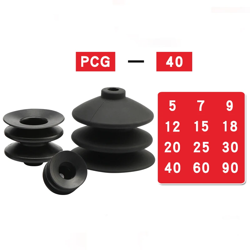5pcs Pneumatic Industrial Robot Accessories Vacuum Suction Black White PCG-60/90 Manipulator Vacuum Chuck Nozzle Suction Cups-BOLTTE