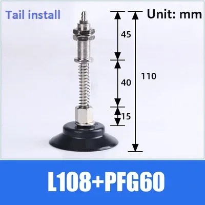 5Pcs PF/PA/PFG-60 Vacuum Suction Cup Manipulator Accessories Bracket Nitrile Rubber Vacuum Sucker Chuck Fittings Pneumatic-BOLTTE