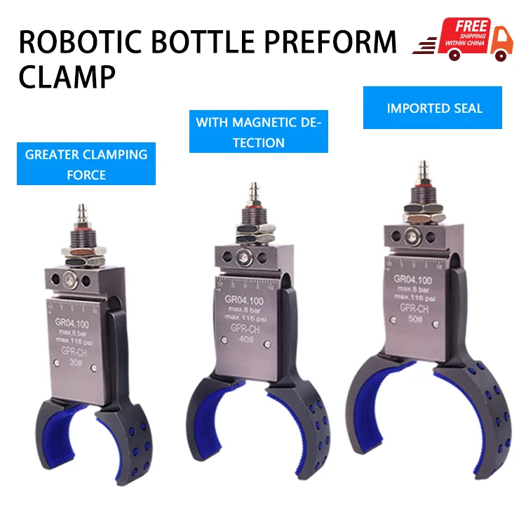 Robotic Bottle Embryo Clamp with Detection Sensor Special-Shaped Pneumatic Clamp for Pipeline Fittings