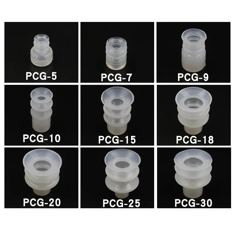 5pcs Pneumatic Industrial Robot Accessories Vacuum Suction Black White PCG-60/90 Manipulator Vacuum Chuck Nozzle Suction Cups-BOLTTE