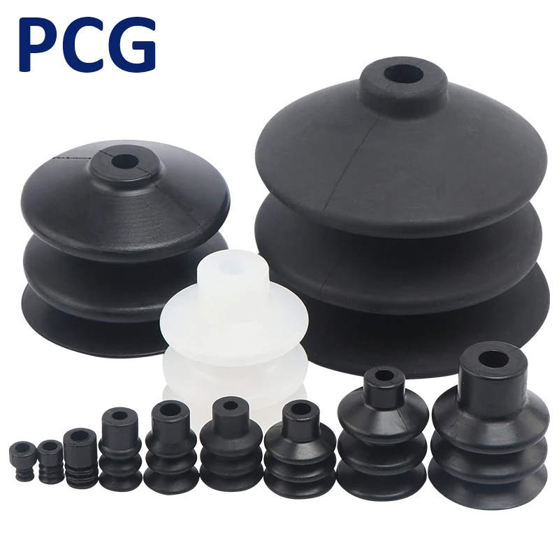 5pcs Pneumatic Industrial Robot Accessories Vacuum Suction Black White PCG-60/90 Manipulator Vacuum Chuck Nozzle Suction Cups-BOLTTE