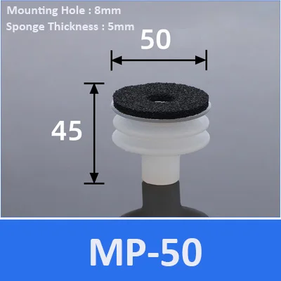 5pcs Red Black Sponge Rough Surface Vacuum Chuck Sucker Mirror Seamless Silicone MP-30 40 50 Suction Cups-BOLTTE