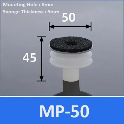 5pcs Red Black Sponge Rough Surface Vacuum Chuck Sucker Mirror Seamless Silicone MP-30 40 50 Suction Cups-BOLTTE