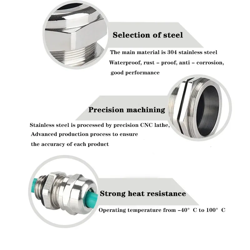 Waterproof Cable Gland Connector IP68 Nickel Plated Brass Metric Cable M8 M10 M12 M14 M16 M18-M36 Fit 18-25mm for 4-8mm Cable-BOLTTE