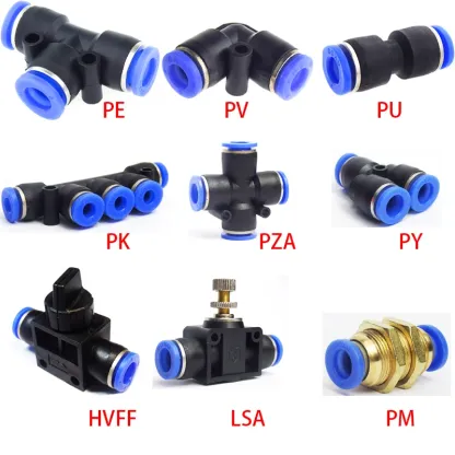 PE PV PU PK PZA PY HVFF LSA PM Pneumatic Fittings Pipe Connector Tube Air Hose Quick Release Fitting 4 6 8mm 10mm 12mm 16mm-BOLTTE