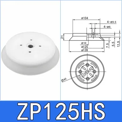 Manipulator Vacuum Sucker Chuck Single Layer ZPT-H40/50/63/80/100/125 Suction Cup Industrial Heavy Duty Pneumatic Black White-BOLTTE