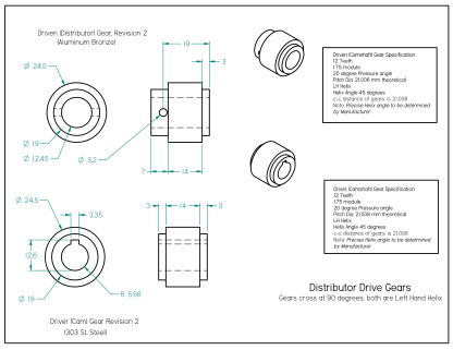 Custom gear set, 4 pieces per set, customized according to drawings