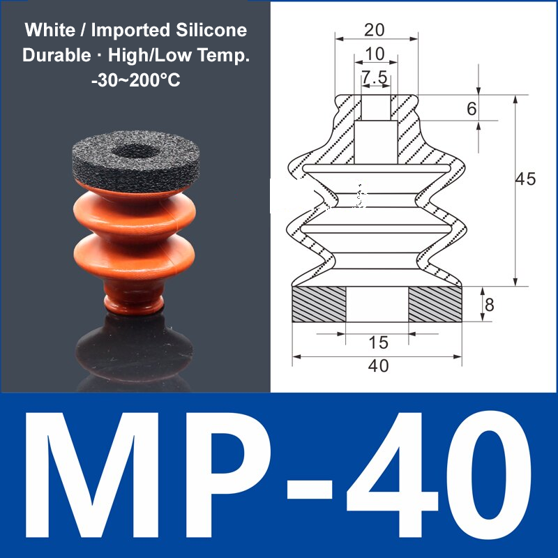 Foam Vacuum Suction Cups for Robotic Grippers | SP, DP & MP Series