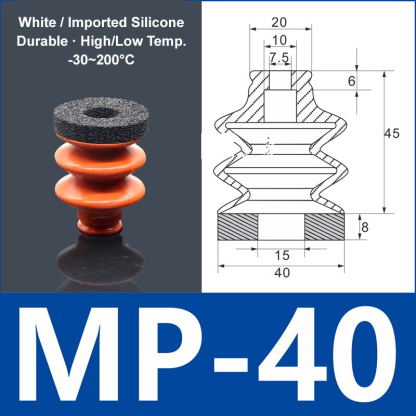 Foam Vacuum Suction Cups for Robotic Grippers | SP, DP & MP Series