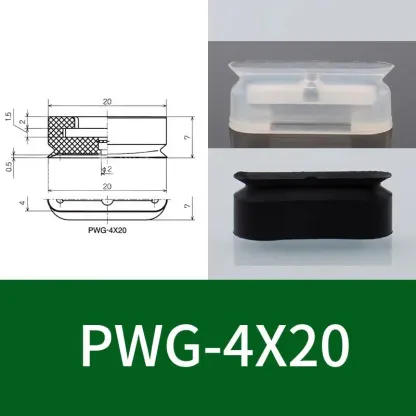 High-Strength Pneumatic Vacuum Suction Cup PWG Series Rectangular/Oval Industrial Sucker Gripper Pad for Quick Pickup Automation-BOLTTE